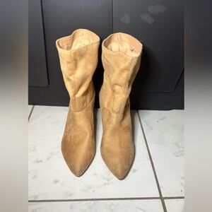 Express Tan Suede Heeled Boots